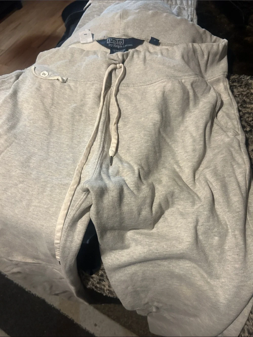 Polo by Ralph Lauren Light Heather Gray Athletic Drawstring Shorts